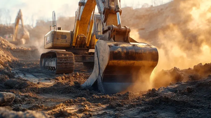 Modern gökdelen ve vinçlerle şehir silüeti – Teknik Yapı